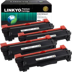 LINKYO Compatible Toner Cartridge Replacement for Brother TN760 TN-760 High Yield TN730 (4-Pack, Design P1)