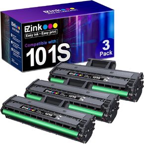 E-Z Ink Compatible Toner Cartridge Replacement for Samsung MLT-D101S 101S MLTD101S to use with ML-2166W ML-2160 ML-2165 SCX-3405W ML-2165W SCX-3405FW SCX-3400 SCX-3401FH SF-760P Printer (3 Black)
