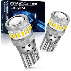 Combriller 194 LED Bulb White 168 LED Bulb Super Bright T10 175 2825 W5W Bulb for Car Dome Map Door Courtesy License Plate Lights CANBUS Error Free, Pack of 2