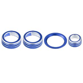 X AUTOHAUX 4pcs Air Conditioner Knob Ring Covers Volume Knob Control Knob Start Stop Push Button for Honda CRV 2017 2018 2019 2020 2021 Red