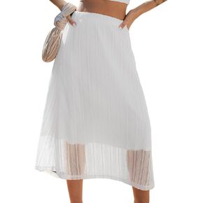 CUPSHE Women Skirts Maxi Solid High Waist Cutout Casual Summer Dressy