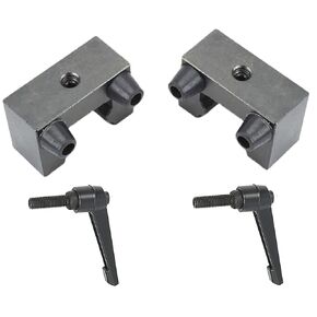Anti-Collision Block Stopper with Cushion Pad for EG15 15mm Rail, Linear Guide Rail Fixed Slider Bearing Block Ring, Positioning Block, Side Lock Buckle, Anti-Dropping, 2Pcs with 2Pcs Handle
