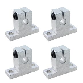 4PCS 42mm/1.65inch Vertical Support Mount Optical Axis Holder Silver SK8 Aluminium Linear Motion Guide Clamping Bar for Mechanical Equipment and Guideway