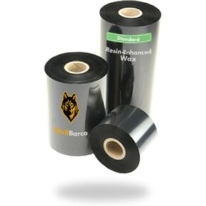 24 Rolls Wolfbarco 4.33" x 1476' (110mm x 450m) Black Standard Wax Thermal Transfer Ribbon Compatible with Zebra ZT200, ZT220, ZT230, ZT410, ZT420, ZT610,TEC, INTERMEC,Citizen,TSC,GODEX,ARGOX printers