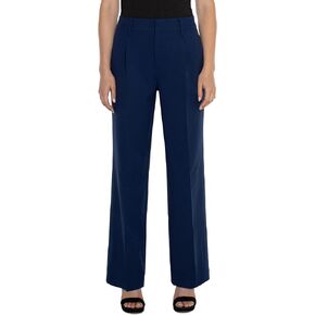 Liverpool Women's Hi-Rise Pleated Trouser Luxe Stretch Suiting 32"
