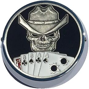 Dead Man's Hand Harley Horn Cover Coin Mount Set……