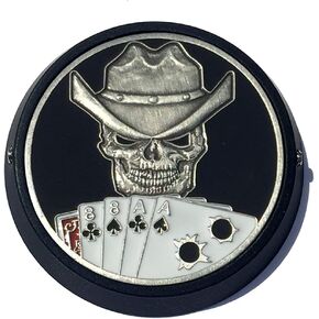 Dead Man's Hand Harley Black Horn Cover Coin Mount Set