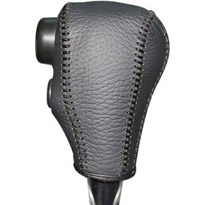 JI Loncky Black Genuine Leather Custom Fit Car Gear Shift Knob Cover for Honda CRV CR-V 2007 2008 2009 2010 2011 Automatic Accessories