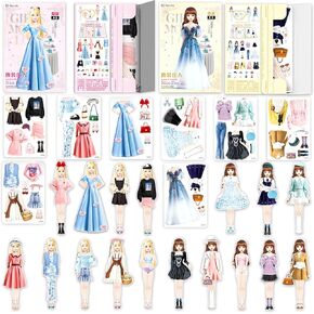 Magnetic Dress Up Paper Dolls for Girls Ages 4-7,Pretty Princess Game Paper Dolls Dress Up Toys,Creating Imaginative Birthday Gifts