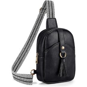 Missnine Small Sling Bag for Women PU Leather Fanny Pack Crossbody Purse Trendy Chest Bag for Travel, Shopping,Daily