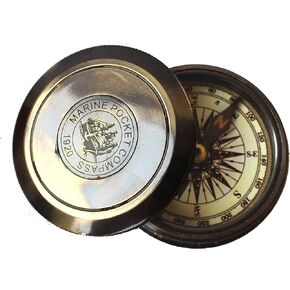 Vintage Navigational Compass Antique Collection Magnetic Round Directional Compass for Collectors Hikers Travellers Ceremonial
