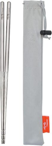 TiTo Solid Titanium Chopsticks for Camping Picnic and Hiking Reusable Lightweight Outdoor Tableware 1 Pairs (6x160mm) in Saudi Arabia