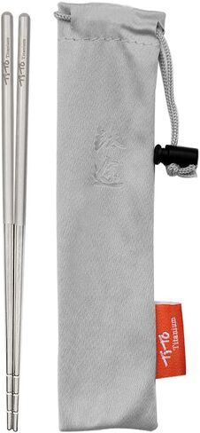 TiTo Solid Titanium Chopsticks for Camping Picnic and Hiking Reusable Lightweight Outdoor Tableware 1 Pairs (6x160mm) in Saudi Arabia