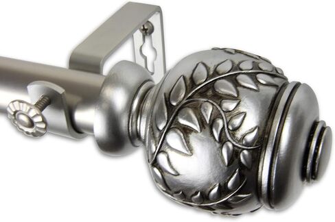 Rod Desyne 1" Colette Curtain Rod, 120-170", Satin Nickel in Saudi Arabia