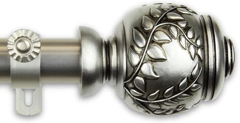 Rod Desyne 1" Colette Curtain Rod, 120-170", Satin Nickel in Saudi Arabia