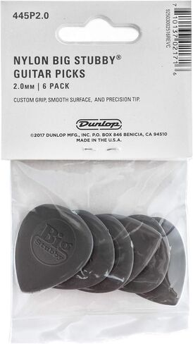 JIM DUNLOP 445P1.0 نايلون كبير قصير، رمادي فاتح، 1.0 مم، 6/عبوة اللاعبين in Saudi Arabia