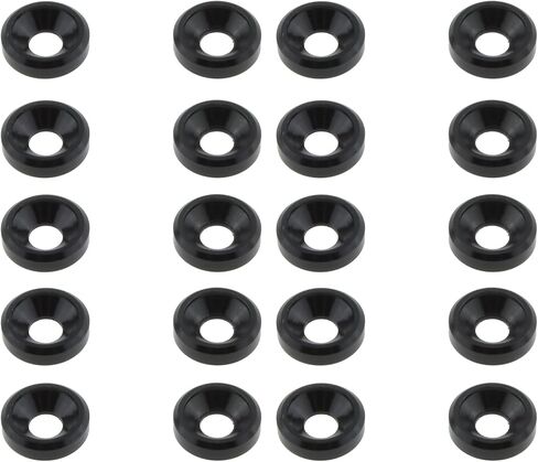 TAODAN 20pcs M3 Finishing Countersunk Washers, Head Washers Gaskets Cup Shim for Screw RC/FPV/PC/Drone/Mechanical Accessories Parts, Black in Saudi Arabia