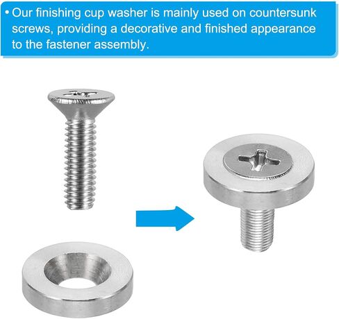 PATIKIL M4 Finish Countersunk Washer, 30pcs 13mm Dia. 3mm Tall Solid 304 Stainless Steel CNC Finish Cup Washer Flat Screw Head Gasket for Construction in Saudi Arabia
