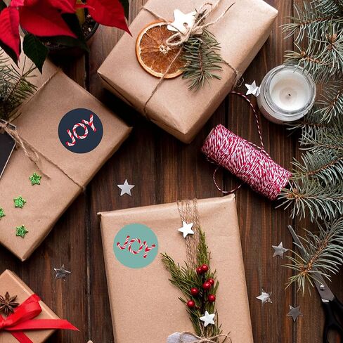 Easykart 500 Christmas Joy Stickers in Roll, 1.5 Inch Size with Spot UV Effect, Best Suitable for Christmas Decorations, Seals Cards Envelopes, Gifting and Kids Activities (1 Pack) in Saudi Arabia