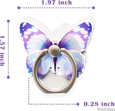 مجموعة من 4 قطع من حامل الهاتف المحمول على شكل فراشة لطيفة، حامل حلقة للهاتف الخلوي على شكل فراشة، مقبض حلقة للهاتف يدور 360 درجة متوافق مع جميع الهواتف الذكية اللوحية (الوردي والأصفر والأرجواني والأخضر) in Kuwait