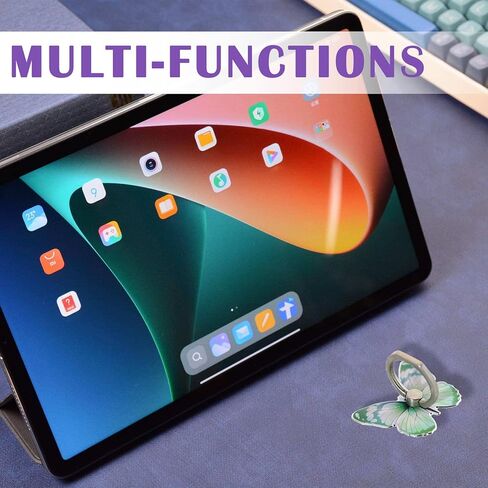 مجموعة من 4 قطع من حامل الهاتف المحمول على شكل فراشة لطيفة، حامل حلقة للهاتف الخلوي على شكل فراشة، مقبض حلقة للهاتف يدور 360 درجة متوافق مع جميع الهواتف الذكية اللوحية (الوردي والأصفر والأرجواني والأخضر) in Kuwait