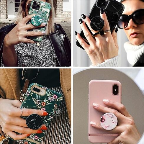 حامل الهواتف المحمولة والأجهزة اللوحية من Birsppy ATAZUA (عبوة من 3 قطع) - رخام أسود وذهبي وردي وقلب مبتسم أبيض in Kuwait