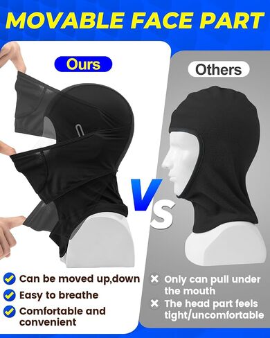 Balaclava Ski Mask with Movable Face Part Men Women, Summer Lightweight Balaclava, Shiesty Mask Sun Protection-Motorcycle Ski in Saudi Arabia