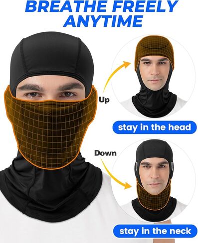Balaclava Ski Mask with Movable Face Part Men Women, Summer Lightweight Balaclava, Shiesty Mask Sun Protection-Motorcycle Ski in Saudi Arabia