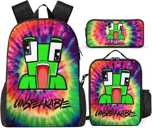 3PCS 17 Inch Kids Backpack with Lunch Box,Lightweight Travel School Backpack,Back to School Boys Girls Laptop Bags，Gift for Fans Style-3 in Saudi Arabia