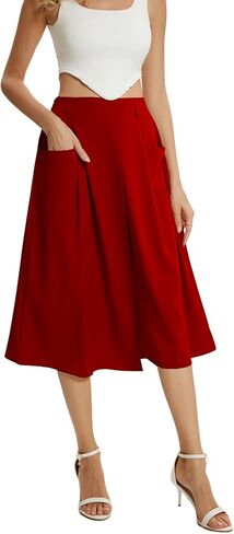 TONCHENGSD Women's High Waist Midi A-line Skirt with Pocket in Saudi Arabia