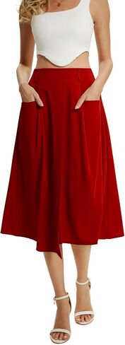 TONCHENGSD Women's High Waist Midi A-line Skirt with Pocket in Saudi Arabia