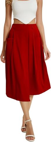 TONCHENGSD Women's High Waist Midi A-line Skirt with Pocket in Saudi Arabia