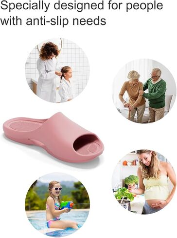 KENROLL KM228 Non Slip Shower Shoes, Arch Support EVA Slides | rubber anti-slip outsole, cushioned sole, side drainage, toe protection, ideal for seniors adults family, bathroom pool beach in Saudi Arabia