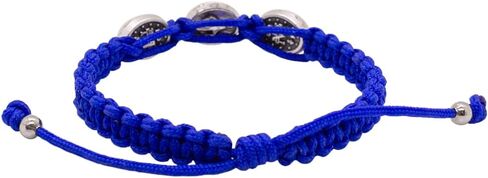 Miraculous Medal Woven Bracelet | Adjustable Size | Christian Fashion Accessory | Great Catholic Gift for First Confession and First Holy Communion | Made in Italy in Saudi Arabia