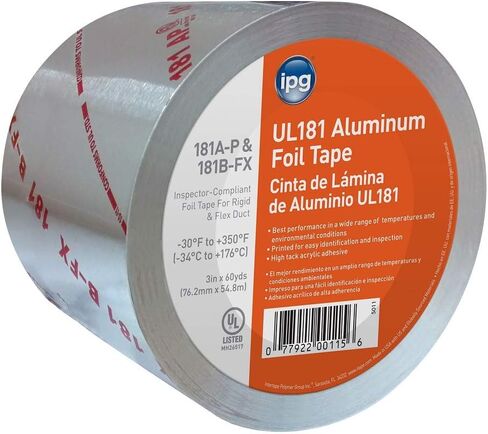 IPG UL181 Aluminum Foil Tape, 2.5" x 60 yd, (Single Roll) in Saudi Arabia