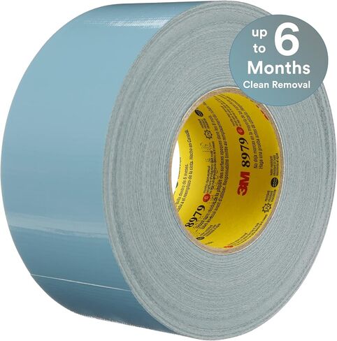 3M Performance Plus 8979 Duct Tape Heavy Duty, Slate Blue, 48 mm x 55 m, 12.1 mil, 6 Month Clean Removal, Resists UV and Weather for up to 12 Months, Tears Cleanly, Curl-Resistant, 3 Rolls in Saudi Arabia