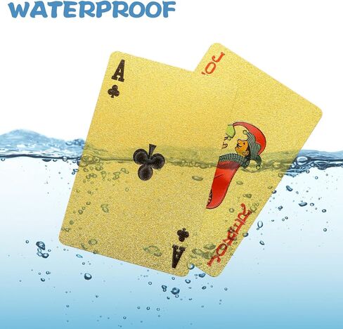 Jucoan 6 Decks Playing Cards, Waterproof Plastic Poker Cards, Gold and Black Foil Playing Cards for Party Game, Poker Size, Standard Index in Saudi Arabia