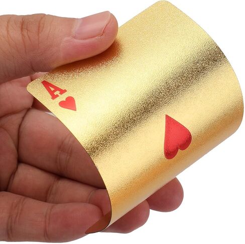 Jucoan 6 Decks Playing Cards, Waterproof Plastic Poker Cards, Gold and Black Foil Playing Cards for Party Game, Poker Size, Standard Index in Saudi Arabia