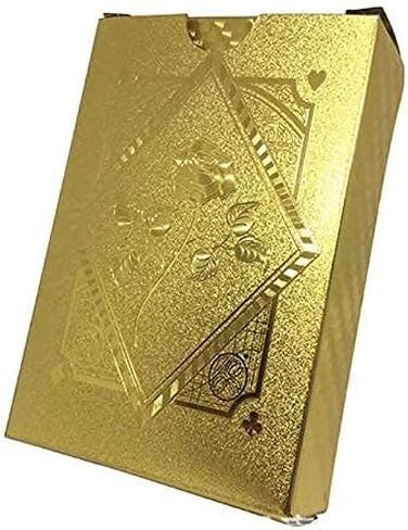 Jucoan 6 Decks Playing Cards, Waterproof Plastic Poker Cards, Gold and Black Foil Playing Cards for Party Game, Poker Size, Standard Index in Saudi Arabia