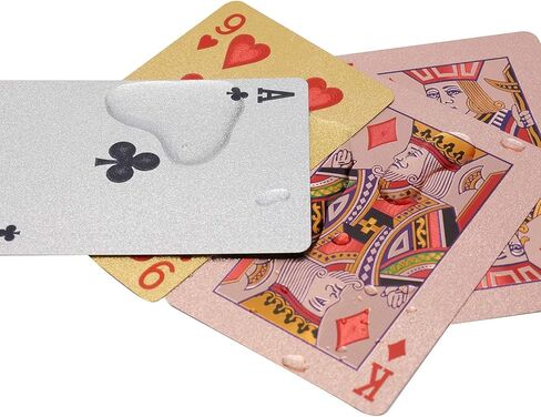 Jucoan 6 Decks Playing Cards, Waterproof Plastic Poker Cards, Gold and Black Foil Playing Cards for Party Game, Poker Size, Standard Index in Saudi Arabia