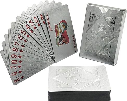 Jucoan 6 Decks Playing Cards, Waterproof Plastic Poker Cards, Gold and Black Foil Playing Cards for Party Game, Poker Size, Standard Index in Saudi Arabia