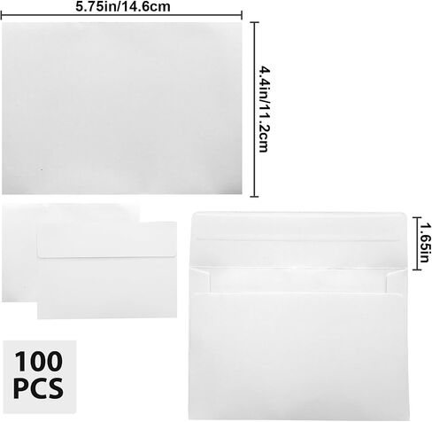 50 Packs White A7 Envelopes,5x7 Envelopes for Invitations,5x7 Envelopes,Printable invitation envelope,Photos, greeting cards, mailings,postcards, Wedding Self-sealing Envelopes (white) in Saudi Arabia