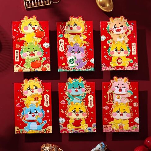 30pcs Red Envelopes Lucky Money Envelope Chinese Hong Bao Dragon Gift Envelopes for Spring Festival Birthday Party Wedding Baby Gift in Saudi Arabia