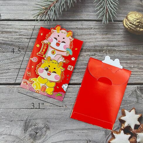 30pcs Red Envelopes Lucky Money Envelope Chinese Hong Bao Dragon Gift Envelopes for Spring Festival Birthday Party Wedding Baby Gift in Saudi Arabia