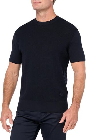 A｜X ARMANI EXCHANGE Men's Short Sleeve Textured Cotton Crew Sweater in Saudi Arabia