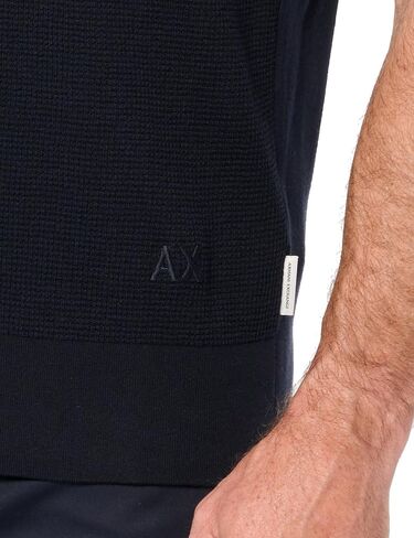 A｜X ARMANI EXCHANGE Men's Short Sleeve Textured Cotton Crew Sweater in Saudi Arabia