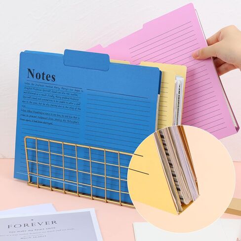 EOOUT 36 Pack Lined File Folders Heavyweight File Folders 12 Vibrant Colors with 1/3 Cut Tabs, Letter Size 9.5 x 11 Inches for School and Office Supplies in Saudi Arabia