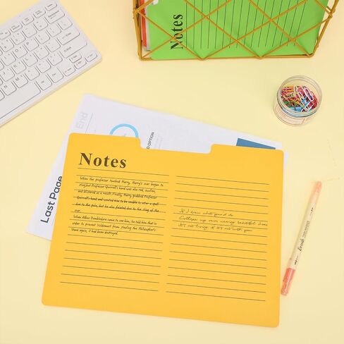 EOOUT 36 Pack Lined File Folders Heavyweight File Folders 12 Vibrant Colors with 1/3 Cut Tabs, Letter Size 9.5 x 11 Inches for School and Office Supplies in Saudi Arabia
