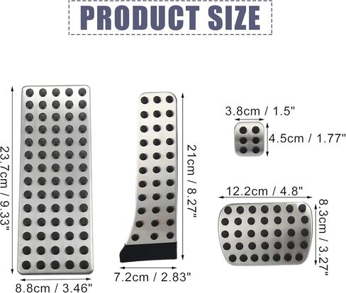 X AUTOHAUX 4 Pcs Accelerator Pedal and Brake Pedal Cover Set Car Pedal Pad for MercedesBenz W203 W204 W210 W211 W212 Metal Rubber Silver Tone Black in Saudi Arabia