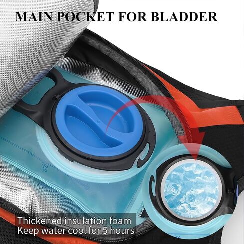 NONSAR Hydration Backpack, Hiking Backpack with 3L Water Bladder, Lightweight Insulation Hydration Pack, Water Backpack for Hiking, Cycling, Running, Festival, Camping for Men Women in Kuwait